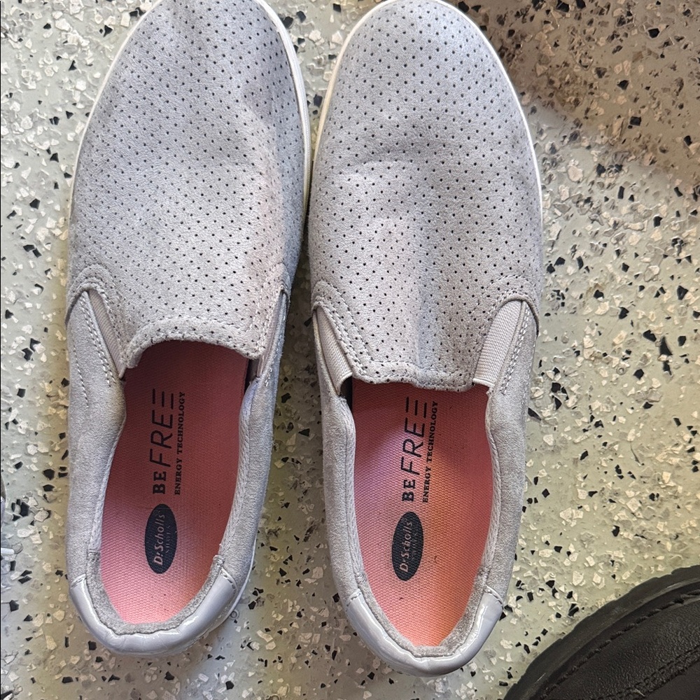 Dr. Scholl's Light Gray Perforated Slip-On Shoes